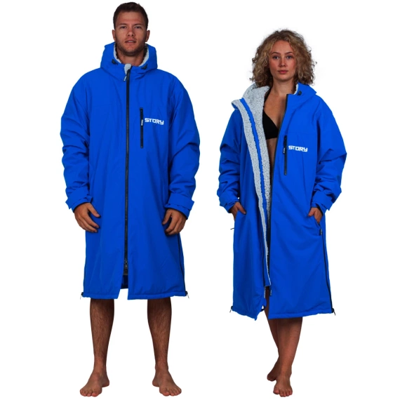 Poncho Ponczo Kurtka Story Change Robe Niebieski