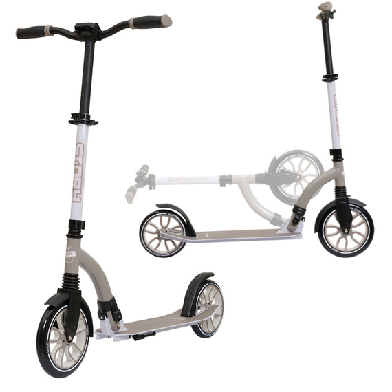 Hulajnoga Miejska Transportowa Story Big Wheel Advanced Foldable Scooter Szaro-Brązowy 230/200 mm