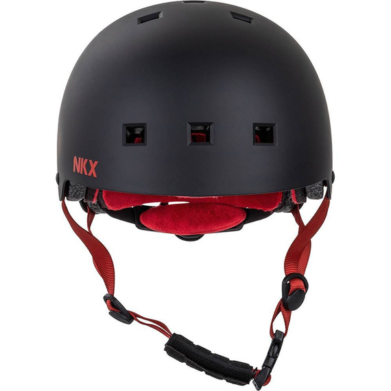 Kask Na Deskorolkę Hulajnogę NKX Brain Saver Czarno-Czerwony