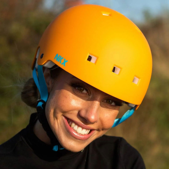 Kask Na Deskorolkę Hulajnogę NKX Brain Saver Pomarańczowo-Niebieski