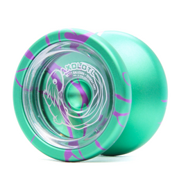 Yoyo dla zaawansowanych YoYoFactory Axolotl Metal Zielono-Fioletowy Splash