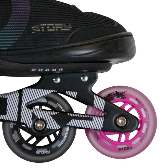 Rolki regulowane Story Motion Adjustable Inline Skates Czarno-Różowy