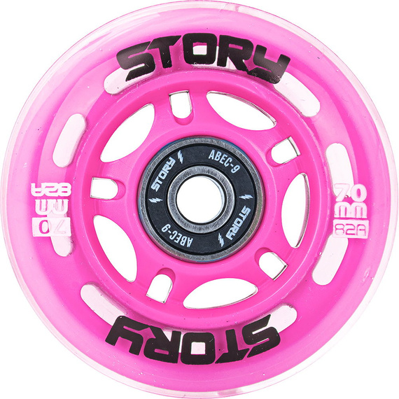 Kółka z łożyskami do rolek Story Inline Skates Wheels Różowy 64 mm (8 szt.)