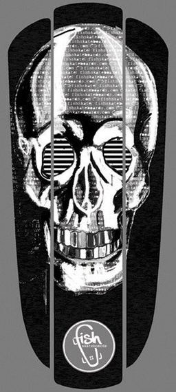 Vlepka Fish Skateboards Skull White