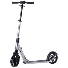 Hulajnoga Transportowa Miejska do 100kg z przednim amortyzatorem Rideoo 200 City Srebrna