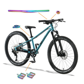 Lekki rower dla dzieci KUbikes 24S DISC Turkusowo-Tęczowy