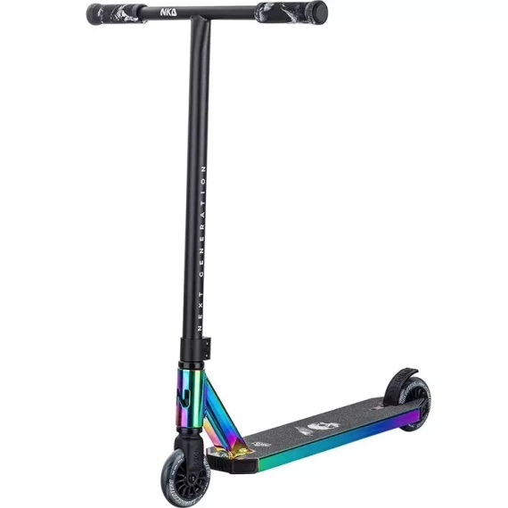 Hulajnoga Wyczynowa Aluminiowa Lekka dla młodych riderów NKD Next Generation Stunt Tęczowy wys. 79,4 cm