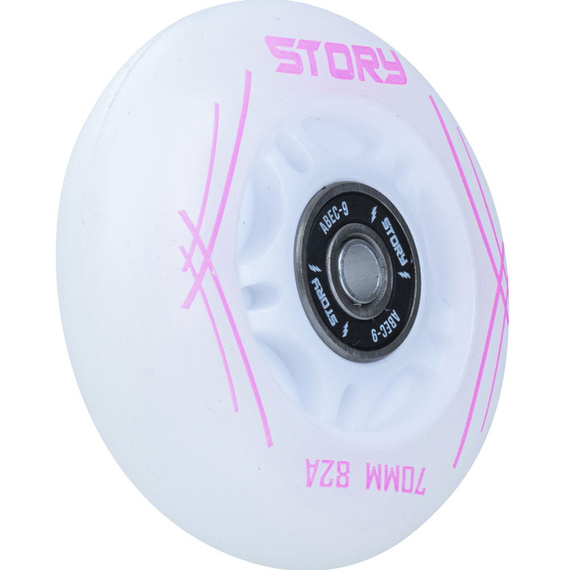 Świecące kółka z łożyskami do rolek Story Inline Skates Wheels Różowy LED 64 mm (8 szt.)