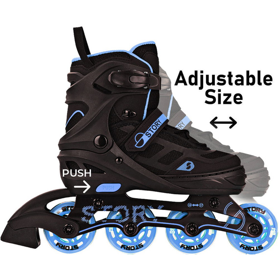 Rolki regulowane Story Fusion Adjustable Inline Skates Niebieski