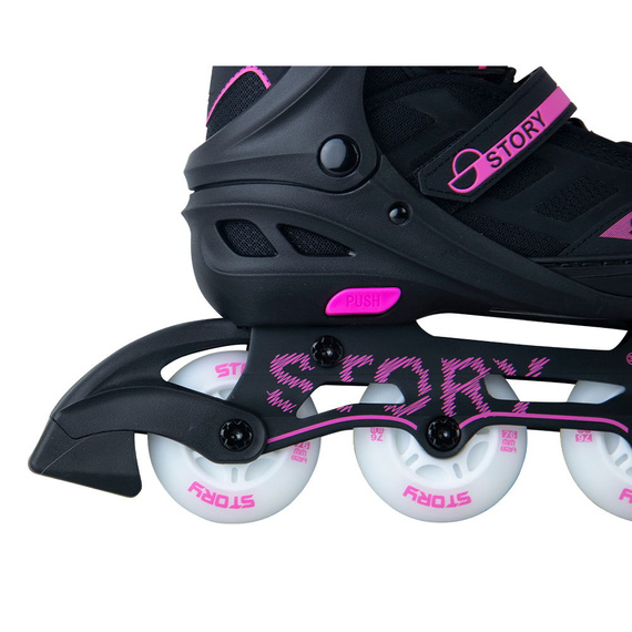 Rolki regulowane Story Fusion Adjustable Inline Skates Różowy LED