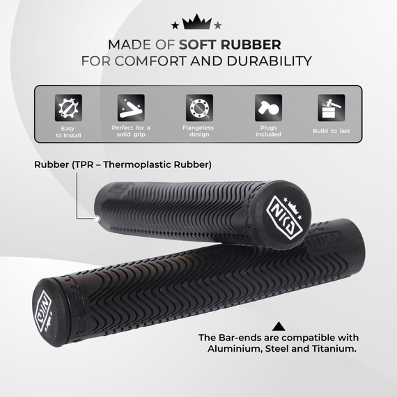 Gripy Rączki do Hulajnogi Wyczynowej NKD Matis Neyroud Scooter Grips Czarny 170 mm