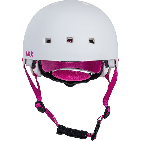 Kask Na Deskorolkę Hulajnogę NKX Brain Saver Flower Biało-Różowy
