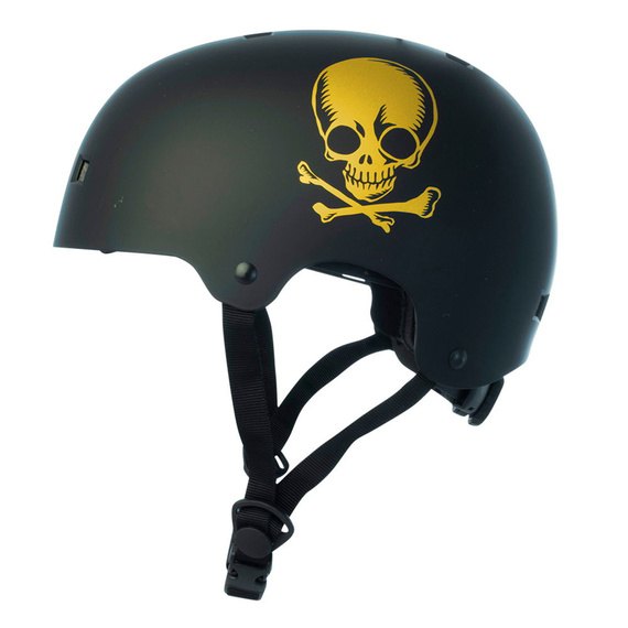 Kask Na Deskorolkę Hulajnogę NKX Brain Saver Czarno-Złoty Skull