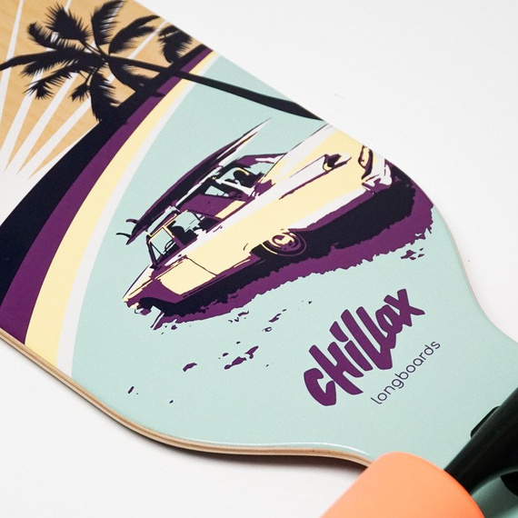 Longboard CHILLAX CADDY Drop-thru PURPLE 104 cm + T-tool