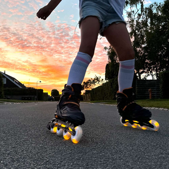 Rolki regulowane Story Fusion Adjustable Inline Skates Pomarańczowy LED