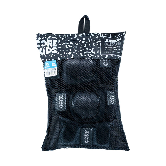 Zestaw ochraniaczy dla dzieci CORE Kids Protection Junior Skate Triple Pad Set Czarny 