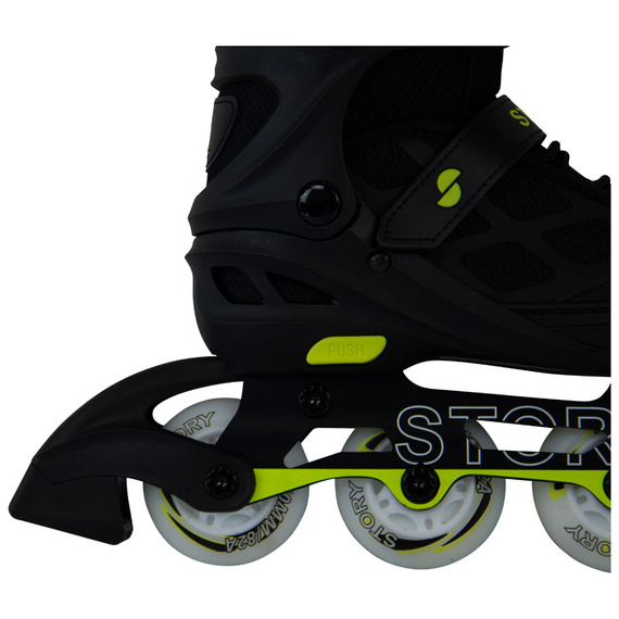 Rolki regulowane Story Midnight Adjustable Inline Skates Czarno-Żółty LED