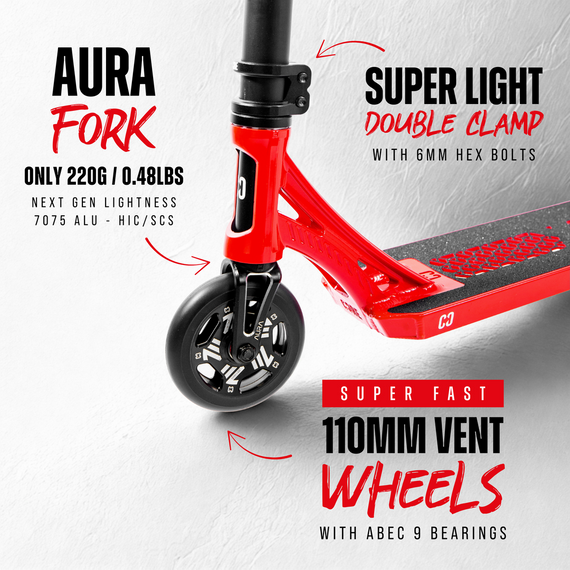 Hulajnoga Wyczynowa CORE SL3 Complete Stunt Scooter Czerwono-Czarny wys. 92,5 cm