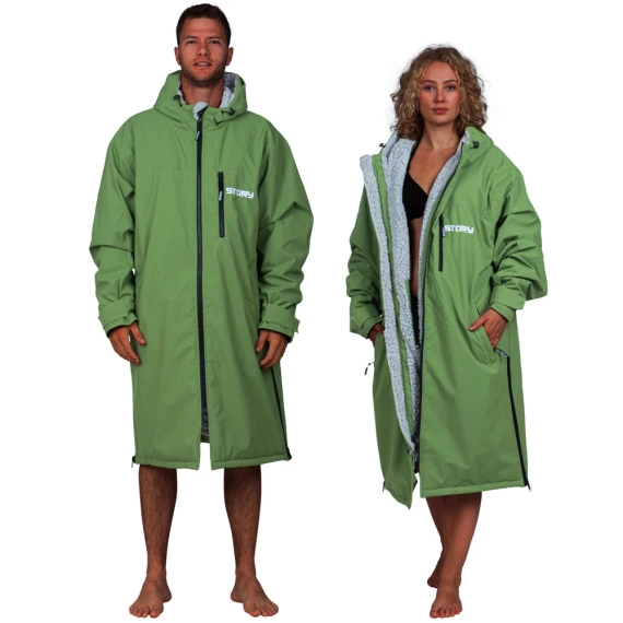 Poncho Ponczo Kurtka Story Change Robe Oliwkowy