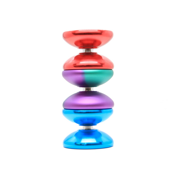 Yoyo dla zaawansowanych YoYoFactory Axolotl Metal Zielono-Fioletowy Splash 
