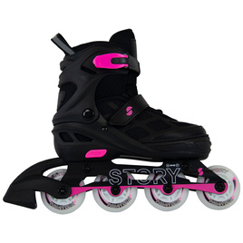 Rolki regulowane Story Midnight Adjustable Inline Skates Czarno-Różowy LED