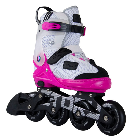 Rolki regulowane Story Motion Adjustable Inline Skates Różowo-Biało-Czarny