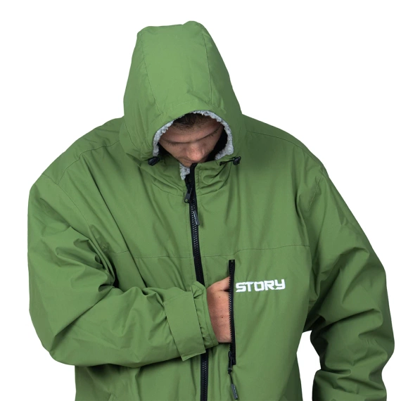 Poncho Ponczo Kurtka Story Change Robe Oliwkowy