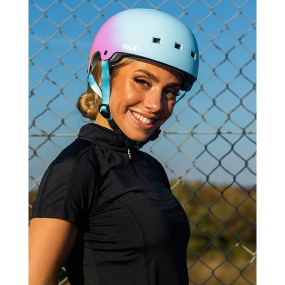 Kask Na Deskorolkę Hulajnogę NKX Brain Saver Rainbowfade M