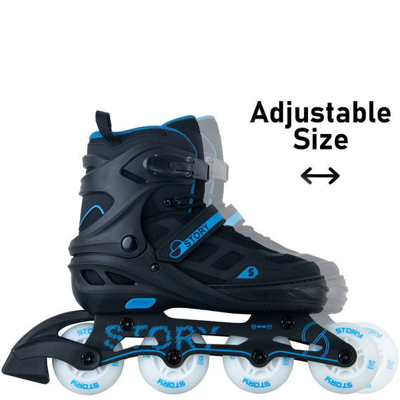 Rolki regulowane Story Fusion Adjustable Inline Skates Niebieski LED