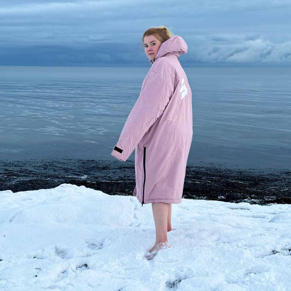 Poncho Ponczo Kurtka Story Change Robe Rose Przydymiony Różowy