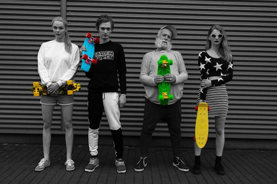 Fish skateboards Yellow / Black / Black