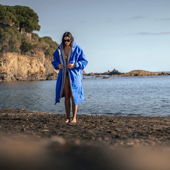 Poncho Ponczo Kurtka Story Change Robe Niebieski