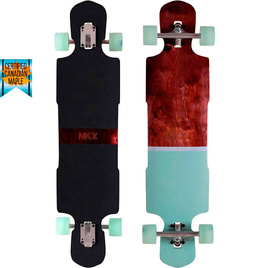 Longboard do carvingu NKX City Action Zielono-Brązowy 99 cm