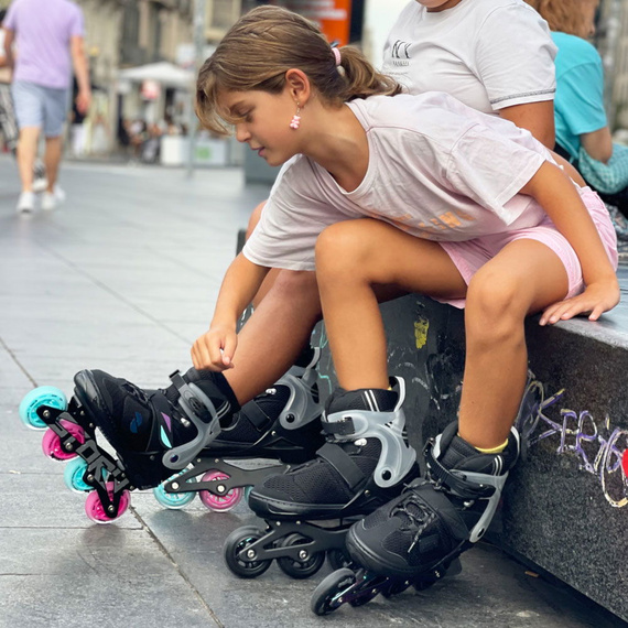 Rolki regulowane Story Motion Adjustable Inline Skates Różowo-Czarny