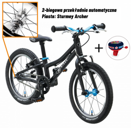 Superlekki rower dla dzieci KUbikes 16S 2-biegowy Czarno-Niebieski
