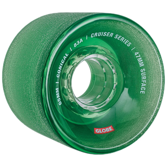 Kółka do deskorolki cruiser i longboardu GLOBE Conical Cruiser Wheels Clear Forest Zielony 65 mm 