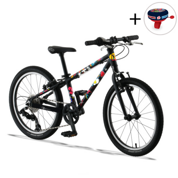 Superlekki rower dla dzieci KUbikes 20L Czarny Komiks