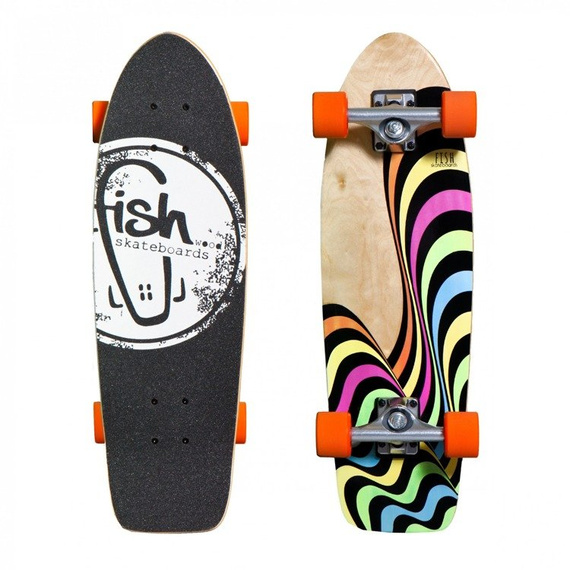 Shortboard Fish Skateboards Neo/Silver/Orange