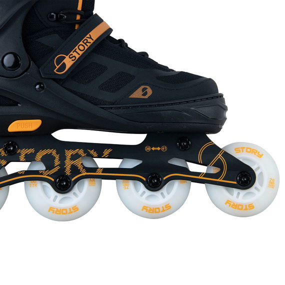 Rolki regulowane Story Fusion Adjustable Inline Skates Pomarańczowy LED