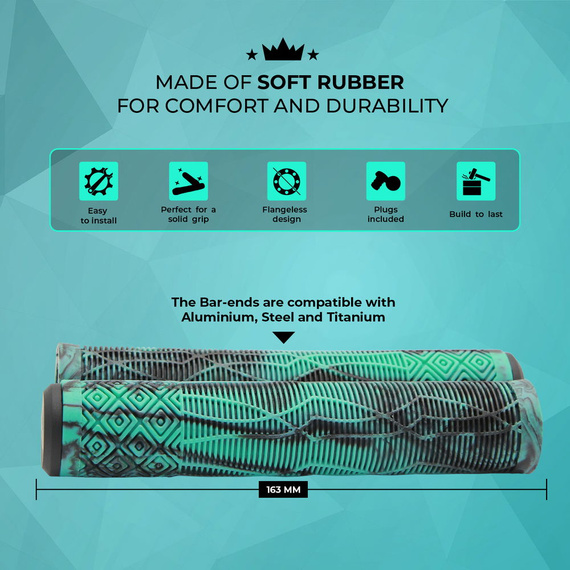 Gripy Rączki do Hulajnogi Wyczynowej NKD GOAT Stunt Scooter Grips Czarno-Niebieski 163 mm