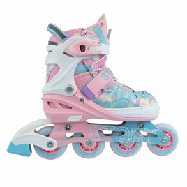Rolki regulowane Story Spike Adjustable Inline Skates Różowo-Niebieski LED