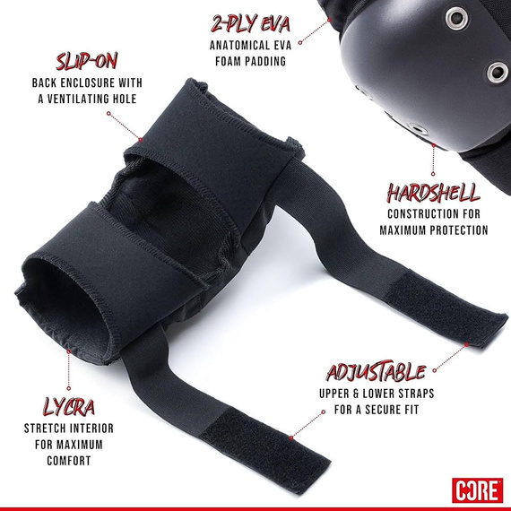 Ochraniacze na łokcie CORE Street Elbow Pads Czarno-Szary
