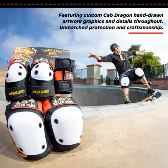 Zestaw Ochraniaczy 187 Killer Pads x Steve Caballero Six Pack Set Czarno-Czerwono-Złoty