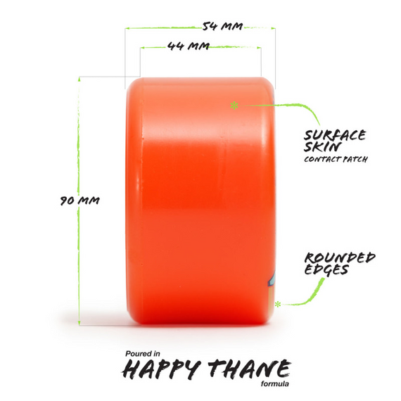 Koła do longboardu Orangatang Bee’s Knees Wheels Pomarańczowy 90 mm 80A