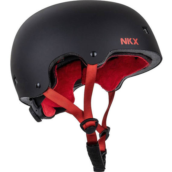 Kask Na Deskorolkę Hulajnogę NKX Brain Saver Czarno-Czerwony