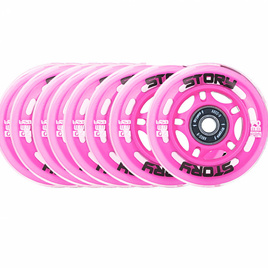 Kółka z łożyskami do rolek Story Inline Skates Wheels Różowy 64 mm (8 szt.)