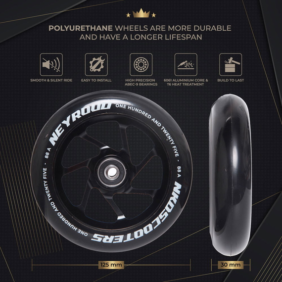 Koła do Hulajnogi NKD Matis Neyroud Signature Wheels Czarny 125 mm (2 szt.)