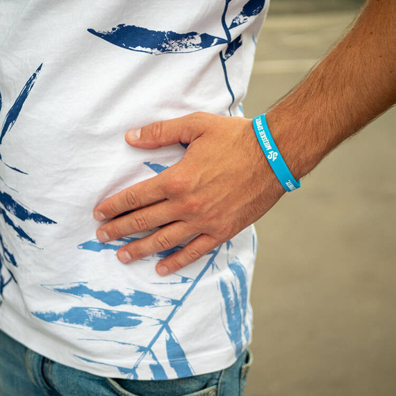 Opaska silikonowa Miejskie Sporty biało-czarna