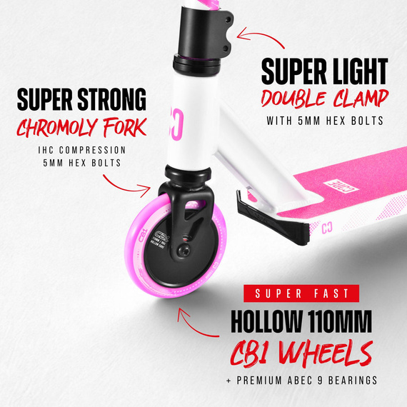 Hulajnoga Wyczynowa CORE CB1 Complete Stunt Scooter Różowy wys. 79 cm