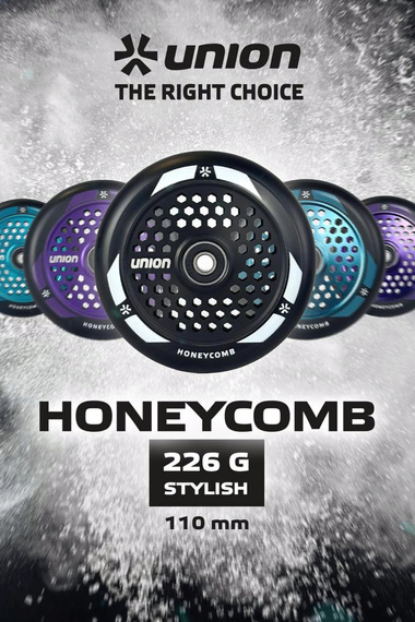 Koło do Hulajnogi Union Honeycomb Pro Scooter Wheel Czarno-Turkusowy Metaliczny 110 mm